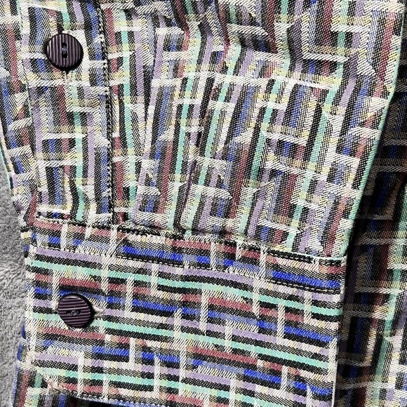 Jhane Barnes Mens Button Down Shirt M 15-1/2 Gray Brown Cotton Long Sleeve - Picture 4 of 8